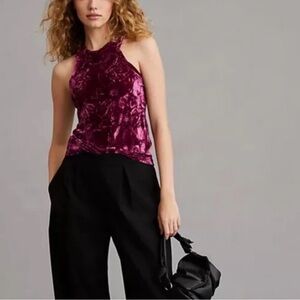 Anthropologie pilcro burgundy velvet top